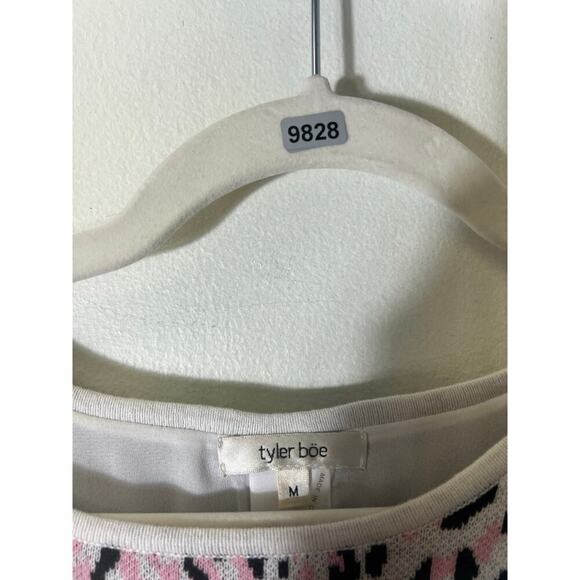 Tyler Boe Pink Black Long Sleeve Open Back Sweater/shirt Sz M - Picture 3 of 3